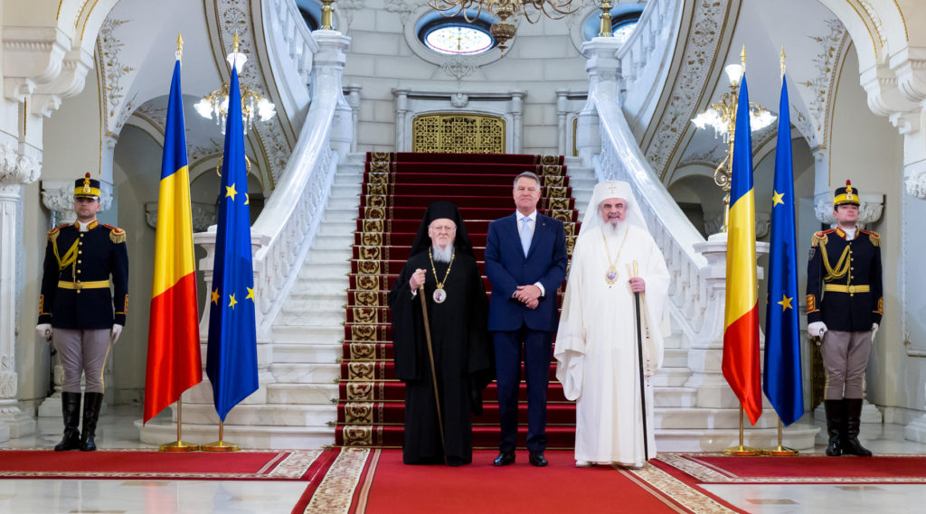 Patriarhul Ecumenic și Patriarhul Daniel s-au întâlnit cu Președintele Klaus Iohannis