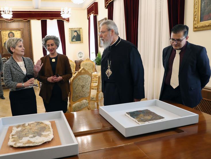 Fragments of looted frescoes repatriated in Nicosia