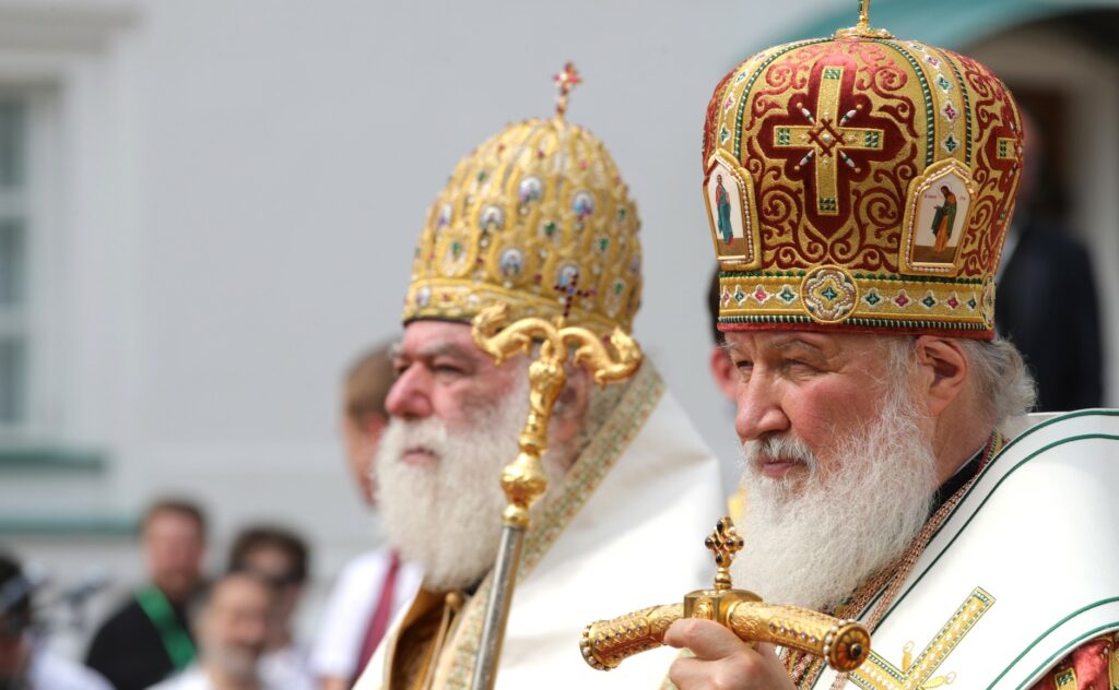 His Holiness Patriarch Kirill greets His Beatitude Patriarch Theodore of Alexandria with his Name Day