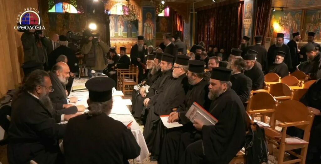 The conclusion of a general assembly of clerics