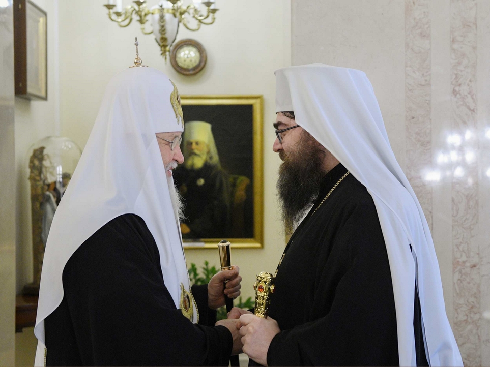 His Holiness Patriarch Kirill meets with His Beatitude Metropolitan Rostislav of the Czech Lands and Slovakia