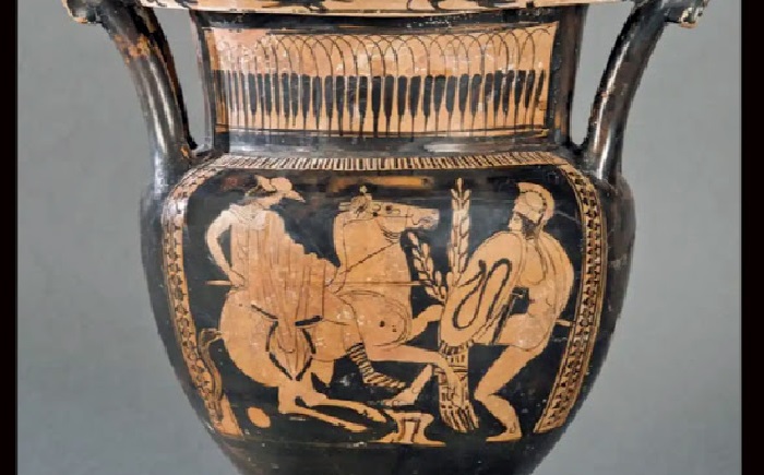 Ξεπουλιέται αρχαίο ελληνικό αγγείο με την σπάνια παράσταση πεζού να απωθεί ιππέα