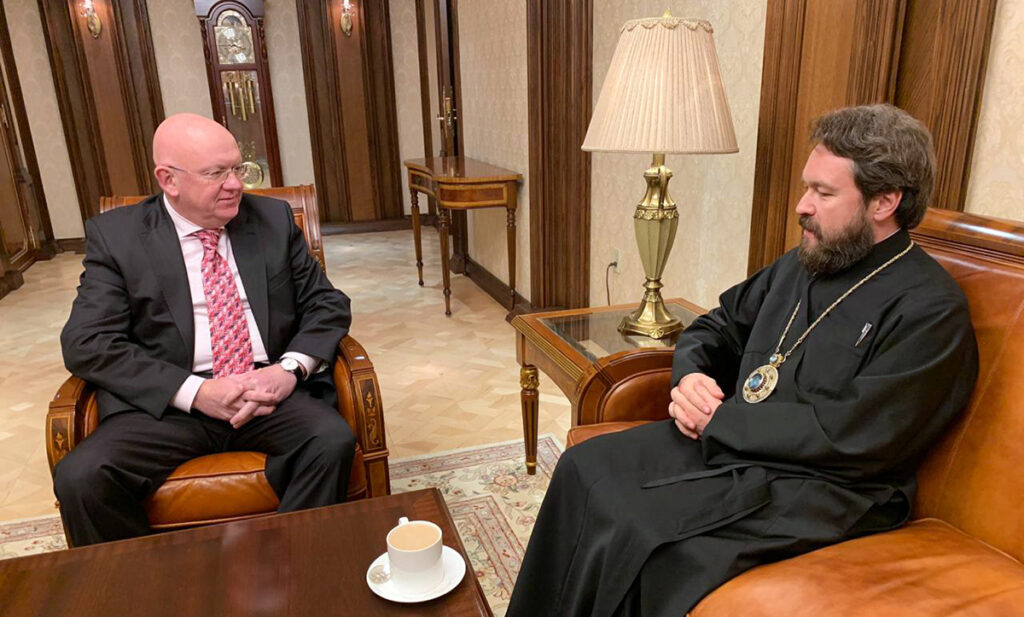 Metropolitan Hilarion meets with Russia’s Permanent Representative to the UN