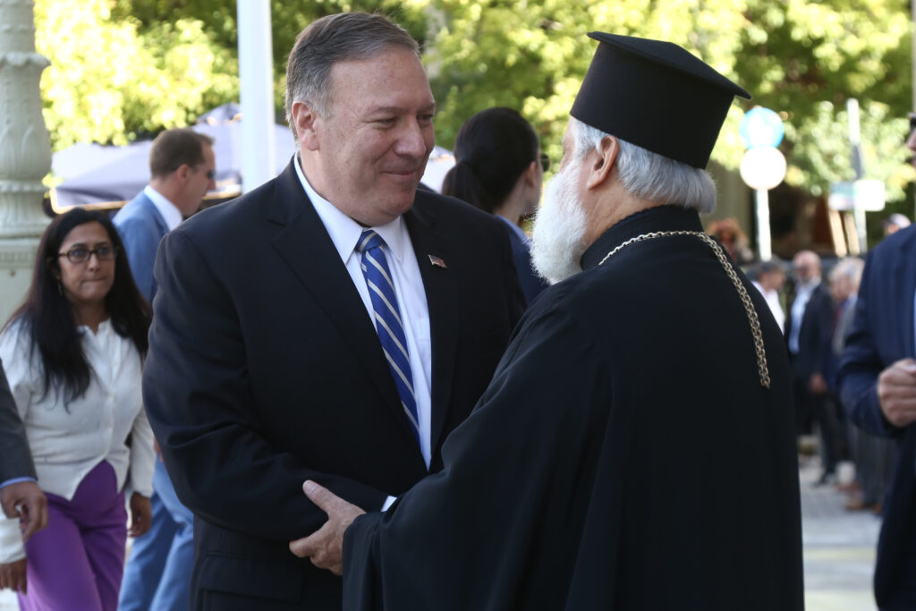 U.S Secretary of State observed Sunday mass at the Athens Cathedral