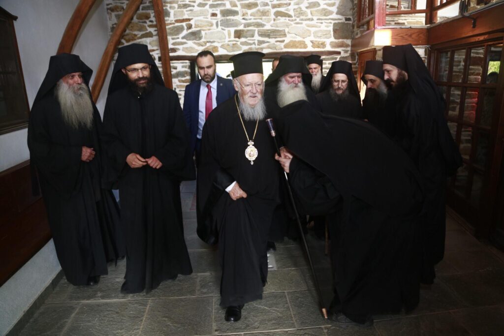 Ecumenical Patriarch visits Simonopetra Monastery’s cell of the Annunciation