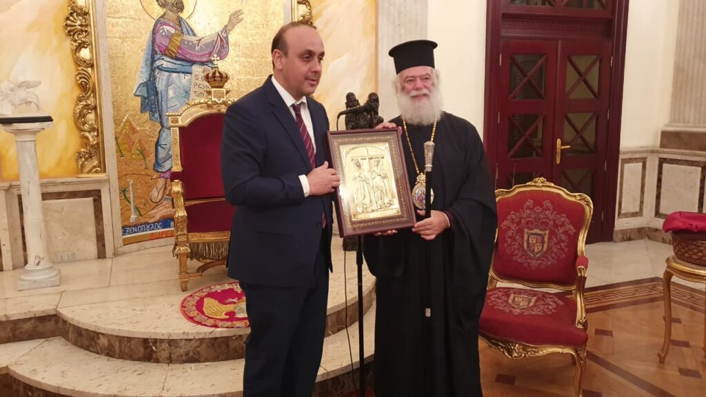 Patriarch of Alexandria greets delegation from Paphos, Cyprus