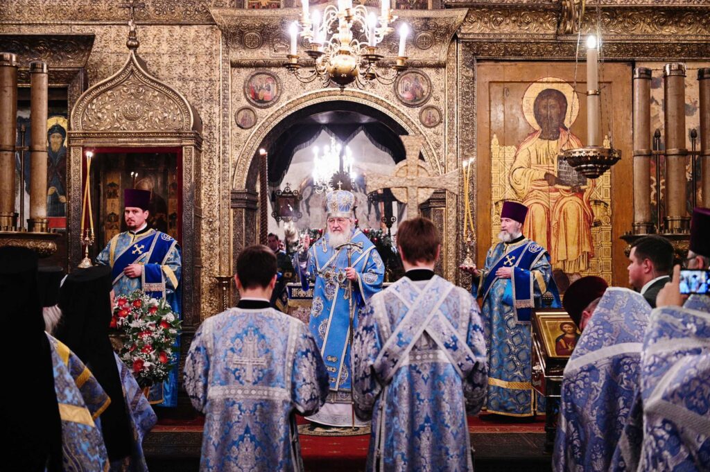 Primate of the Russian Church celebrates at the Cathedral of Dormition in Moscow Kremlin on feast day of the Kazan Icon of the Mother of God