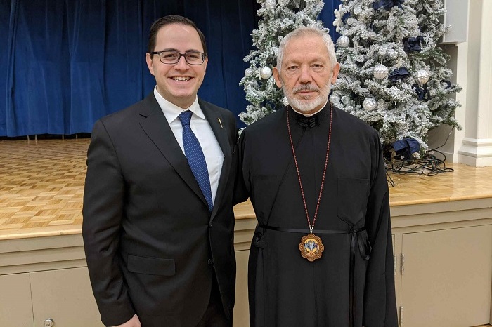 Archbishop Sotirios with Canadian Minister Nicolaides in Calgary