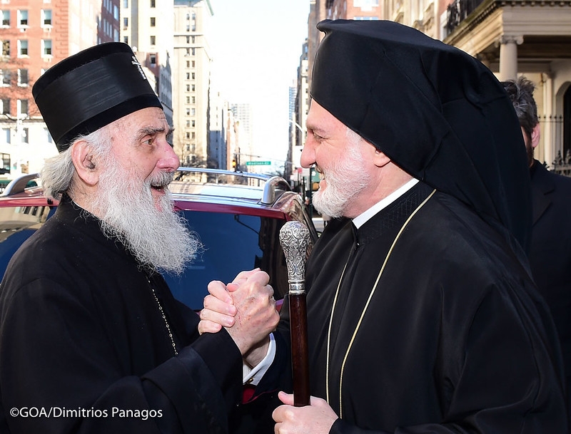 Patriarch of Serbia Irinej warmly received by Archbishop of America Elpidophoros