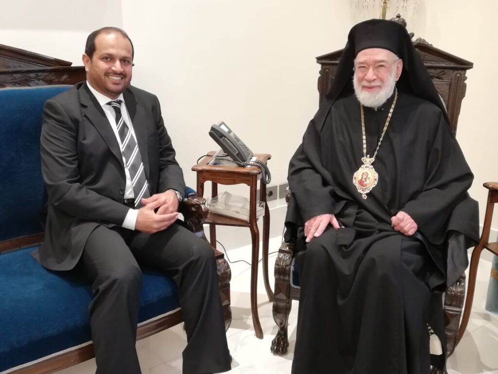 Greek Orthodox Archbishop of Beirut and its Suburbs Elias Audeh met with UAE Ambassador to Lebanon