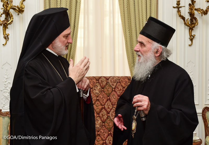 Visit of His Beatitude, Patriarch Irinej of Serbia at the Greek Orthodox Archdiocese of America Headquarters