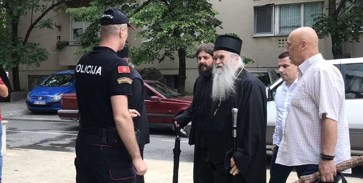 Metropolitan Amfilohije of Montenegro and the Littoral at an informative conversation at the State Security Administration Center in Podgorica