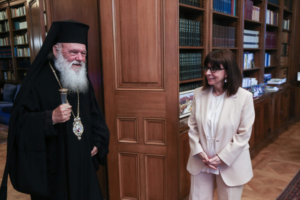 Courtesy visit by Archbishop Ieronymos to new Greek president Sakellaropoulou