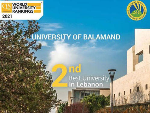 The University of Balamand soared among the top 43% universities worldwide, moving up by 80 positions, and ranking second best university in Lebanon