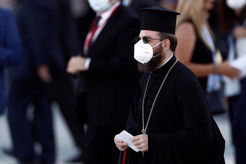 Romanian Bishop Timotei attends memorial ceremony for Covid-19 victims at Madrid Royal Palace