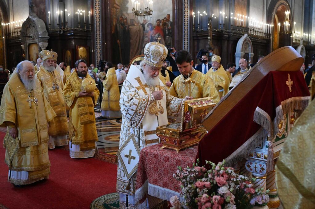 On commemoration day of Great Prince Vladimir Equal to the Apostles, Primate of Russian Orthodox Church celebrated liturgy at Church of Christ the Saviour