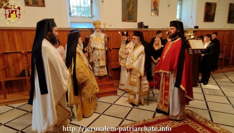HIS BEATITUDE THE PATRIARCH OF JERUSALEM CELEBRATES THE DIVINE LITURGY AT THE PATRIARCHAL SCHOOL OF ZION