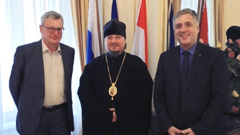 Acting administrator of the Diocese of Vienna-Austria Bishop Alexis of Caffa meets with Austrian ambassador in Russia