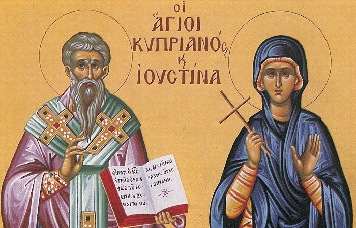 Ο Άγιος Νικόδημος ο Αγιορείτης για τους Αγίους Κυπριανό και Ιουστίνη