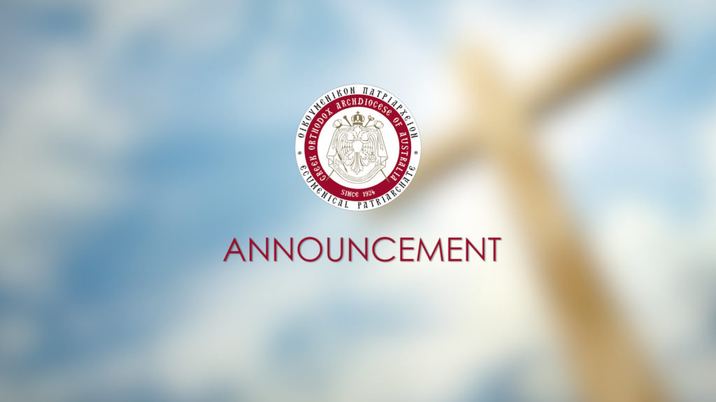 Archdiocese of Australia regretfully announces that annual celebration of Theophany at Sydney’s Yarra Bay cancelled