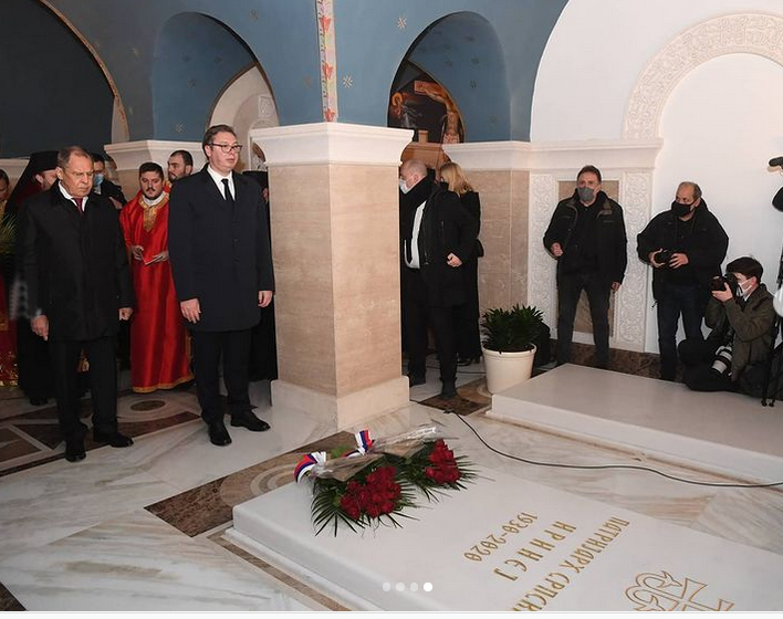 President Vucic and Minister Lavrov in Saint Sava Cathedral
