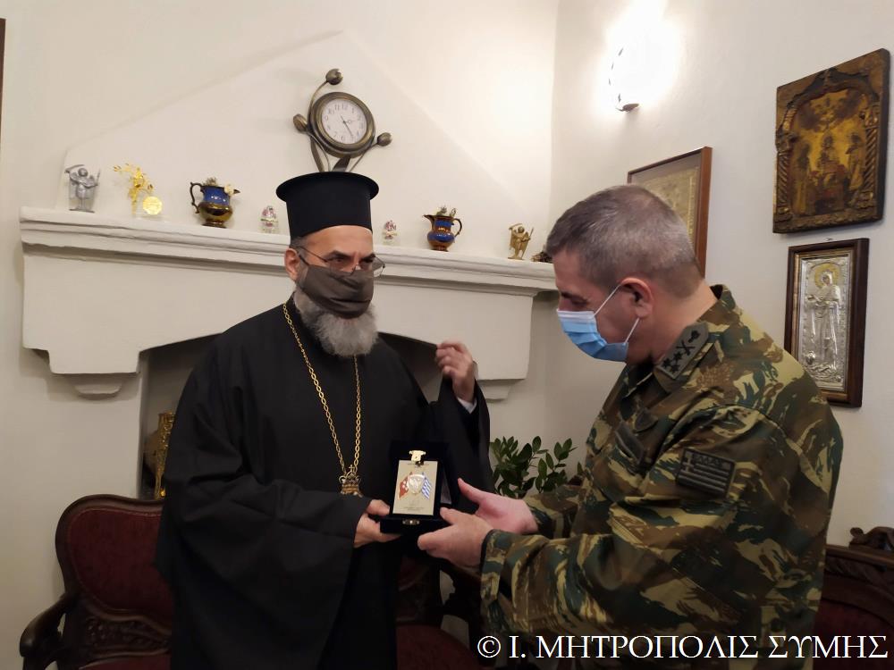 Metropolitan of Symi receives visiting Hellenic Army general staff chief