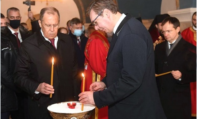 Russian FM Lavrov tours St. Sava Cathedral in Belgrade