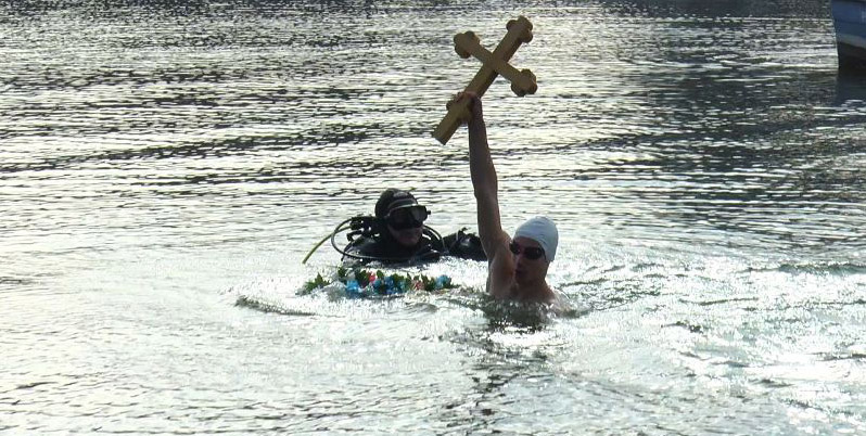 Epiphany swimming for the Precious Cross in Kragujevac, Serbia