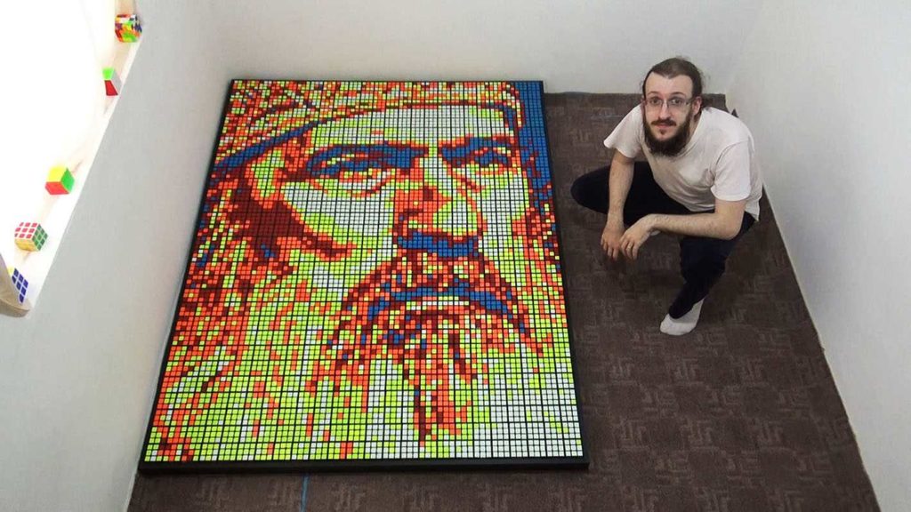 Young artist creates Archbishop Teodosie portrait with 720 Rubik’s cubes as a sign of gratitude