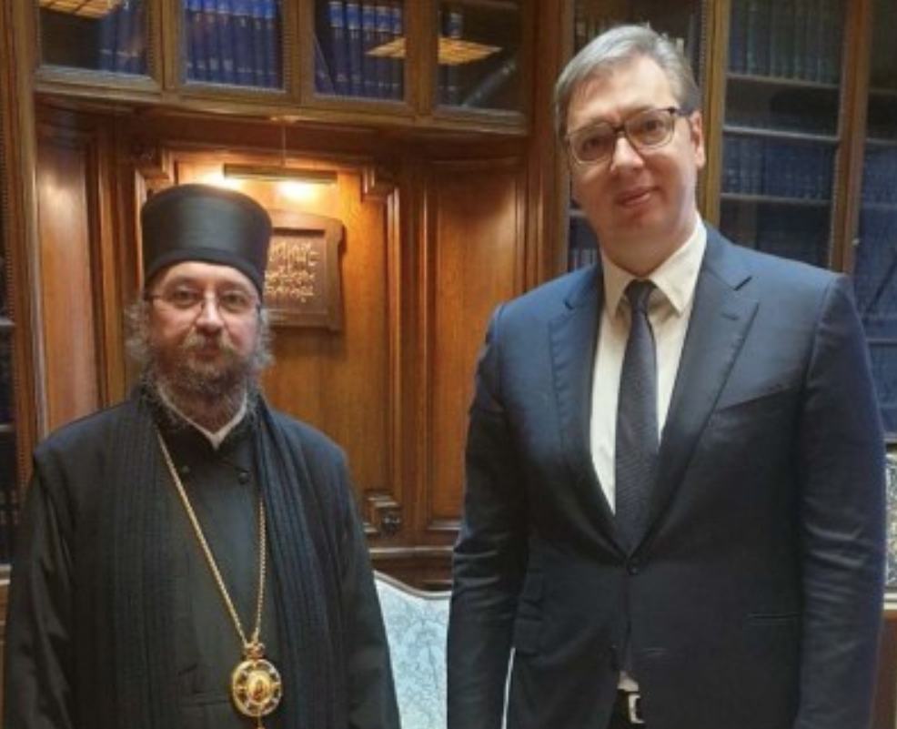 Meeting of President Vucic and Bishop Gerasim of Gornji Karlovac
