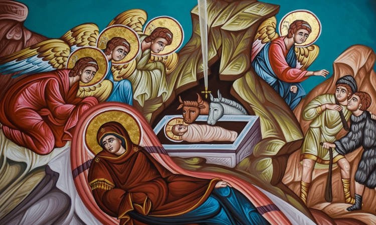 Great feast day of Christmas celebrated by Orthodox Churches following the Julian calendar 