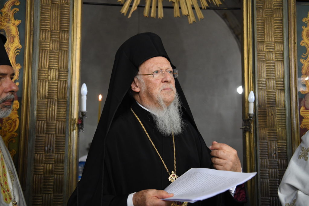 Ecumenical Patriarch Bartholomew on Imvros for dedication of new St. Tryphonas Church