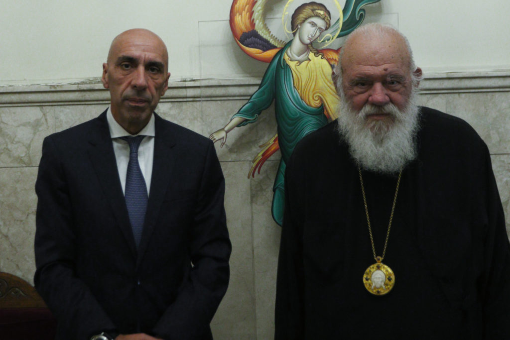 Συνάντηση του Αρχιεπισκόπου Ιερωνύμου με τον Ιωάννη Μπρατάκο
