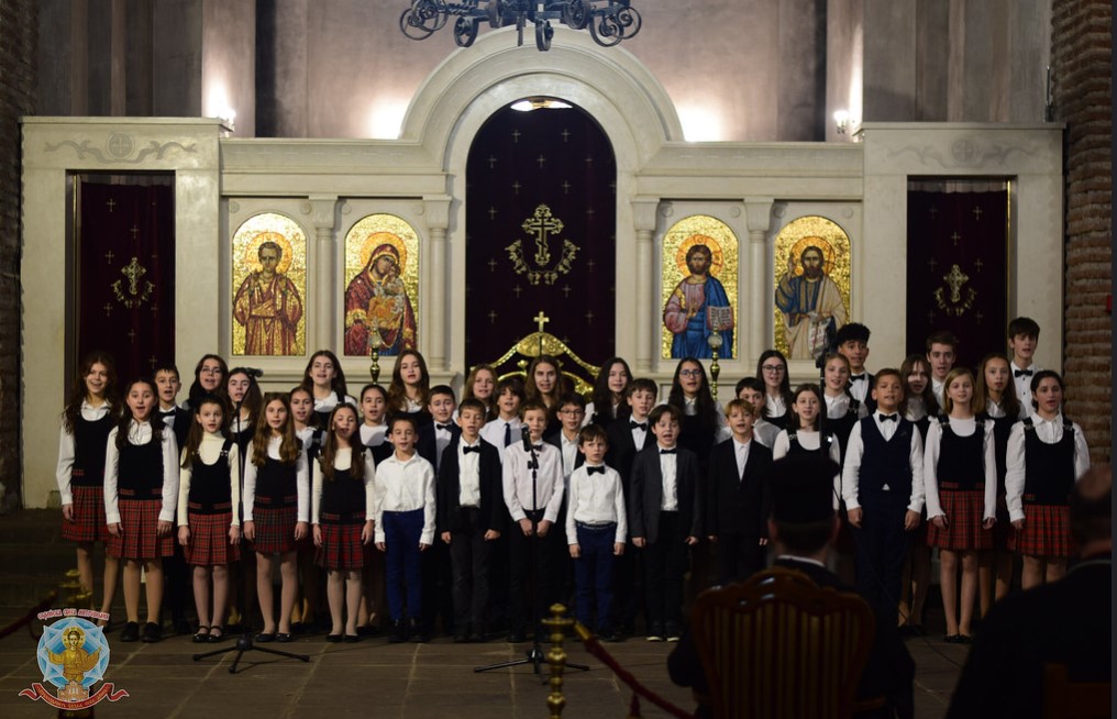 Christmas carols by children’s choirs at Holy Cathedral of St. Sophia, in Bulgarian capital