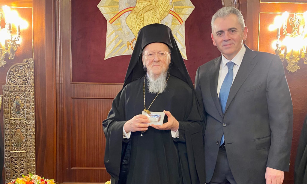 Συνάντηση Μάξιμου Χαρακόπουλου με τον Οικουμενικό Πατριάρχη