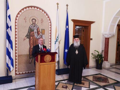 Συνάντηση Αρχιεπισκόπου Κύπρου με τον Πρόεδρο του ΔΗΣΥ, Αβέρωφ Νεοφύτου