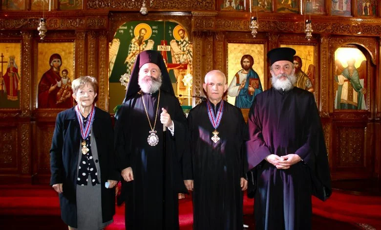 Archbishop Makarios of Australia honours two hard-working members of the community