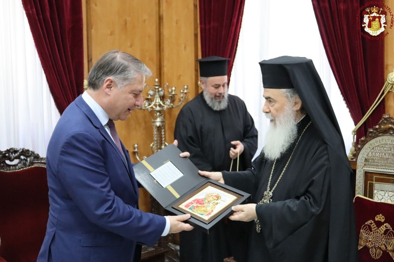 Ο Πατριάρχης Ιεροσολύμων δέχθηκε τον νέο Πρέσβυ της Κύπρου στο Ισραήλ