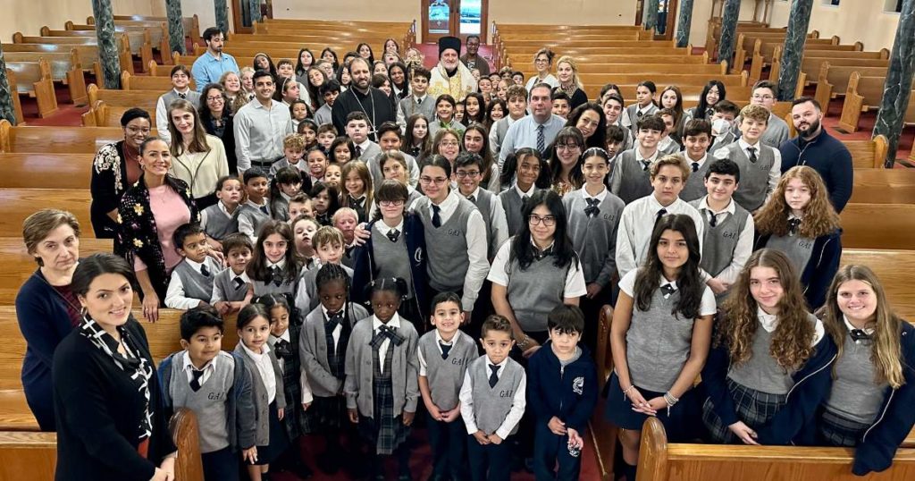 Archbishop Elpidophoros offered an Agiasmos for the Greek American Institute at Zoodohos Peghe Greek Orthodox Church Bronx, NY