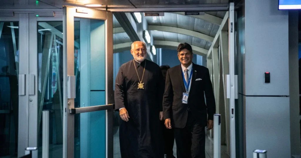 His Eminence Archbishop Elpidophoros of America arrives in Panama