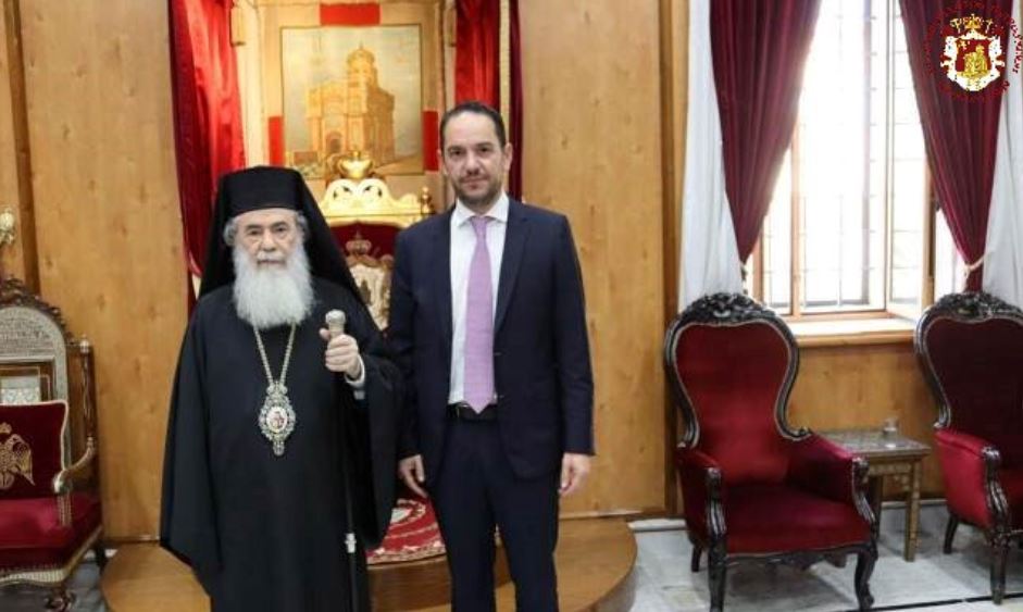 THE PATRIARCH OF JERUSALEM RECEIVES THE CONSUL GENERAL OF FRANCE AT THE PATRIARCHATE