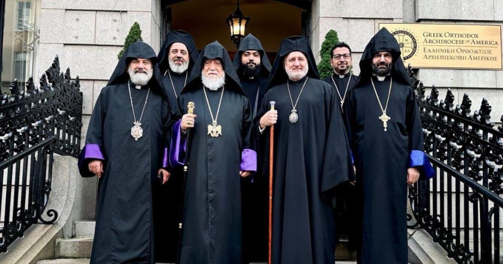 His Holiness Catholicos Aram I of the Holy See of Cilicia visits His Eminence Archbishop Elpidophoros during his Pontifical visit to the United States of America