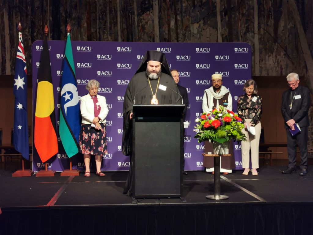 His Grace Bishop Bartholomew of Charioupolis at a Parliamentary Interfaith Event