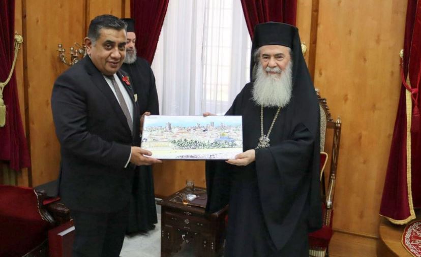 UK MINISTER VISITS PATRIARCH THEOPHILOS III AMIDST WAR ON GAZA