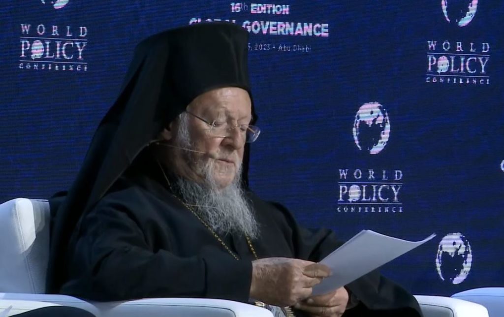 The speech of the Ecumenical Patriarch at the “World Policy Conference” (video)