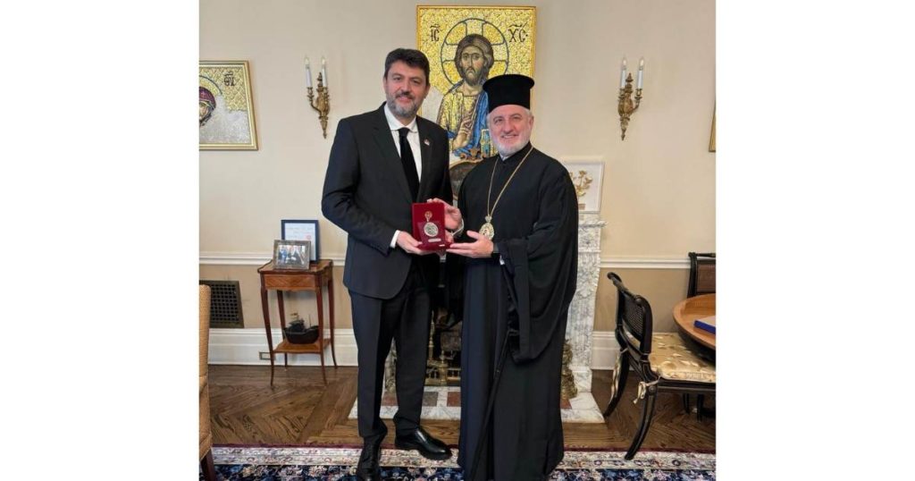 Archbishop Elpidophoros Welcomes Consul General of Serbia in New York Dr. Vladimir Bozovic