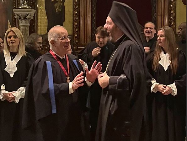 Hagia Sophia’s Choir Director Costas Manoras Honored by Archbishop Nikitas