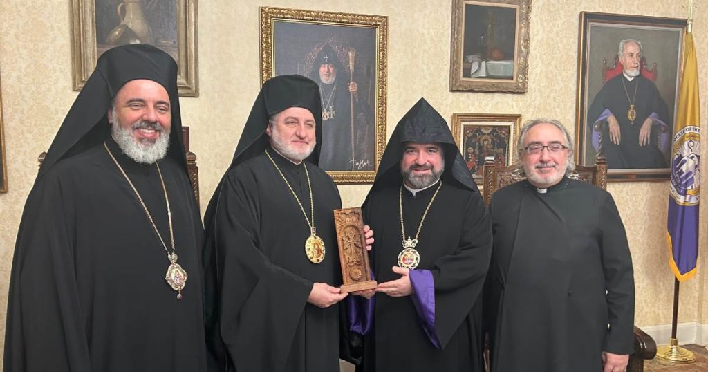 Archbishop Elpidophoros Visits Bishop Mesrop During the Season of Armenian Christmas