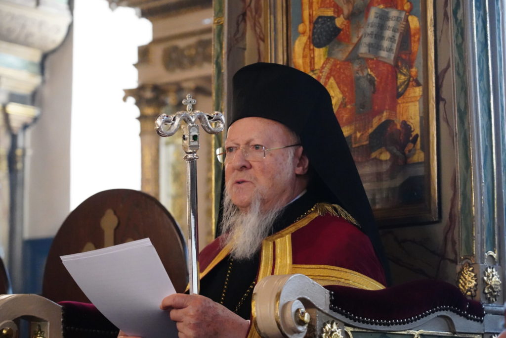 Ecumenical Patriarch Bartholomew officiates at the celebrating Church of Saint Haralambos, Vevekion