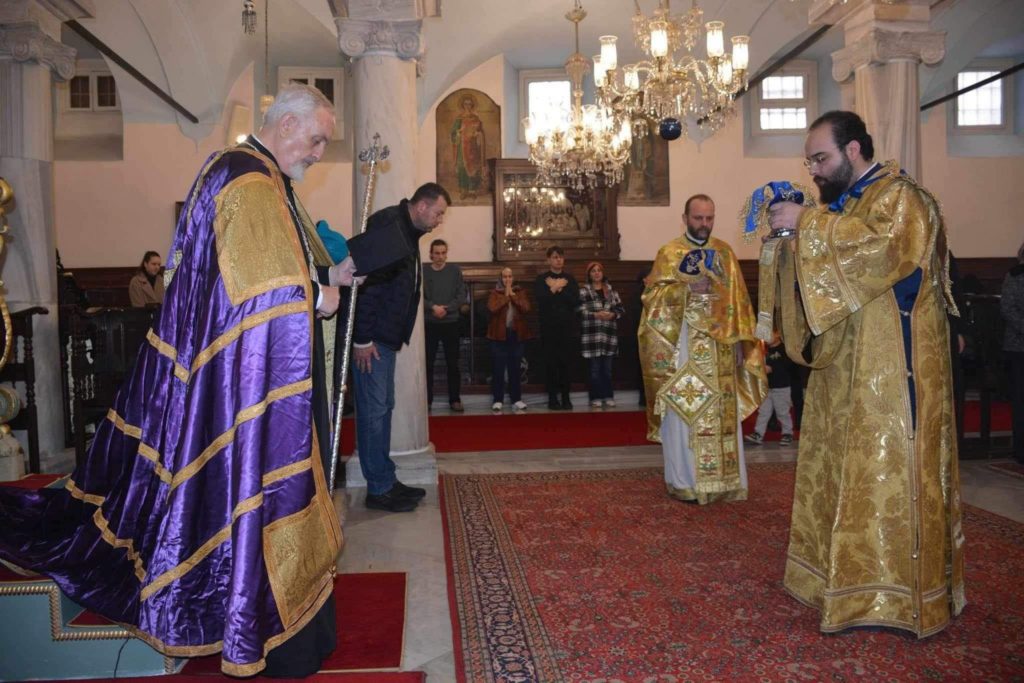 Elder Metropolitan Emmanuel of Chalcedon officiates at the Church of Saint Euphemia